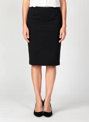 Jupe mi-longue coupe droite noir GRIFFON femme