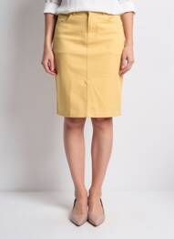 Jupe mi-longue coupe droite jaune GRIFFON femme
