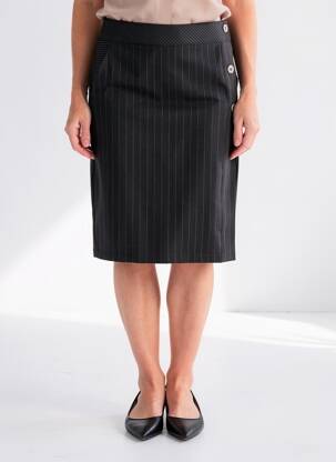 Jupe mi-longue coupe droite noir GRIFFON femme