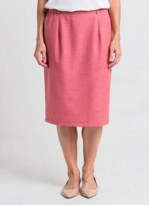 Jupe mi-longue coupe droite rouge VALMODE femme
