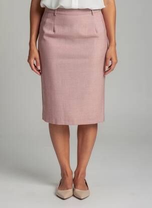 Jupe mi-longue coupe droite violet VALMODE femme