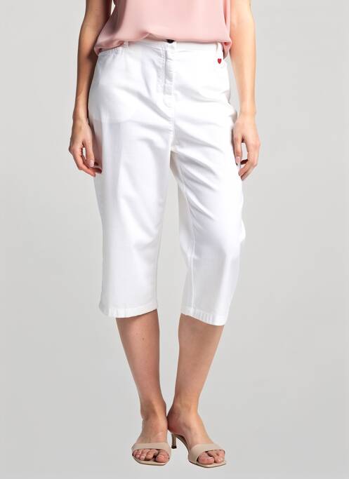 Pantacourt coupe droite blanc TONI femme