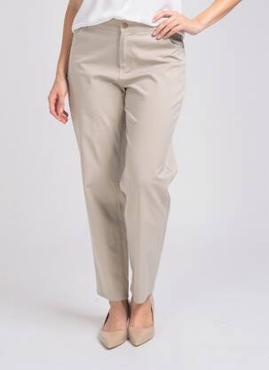 Pantalon slim tissage popeline taille normale gris STARK femme