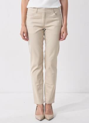 Pantalon slim taille élastique taille normale beige STARK femme