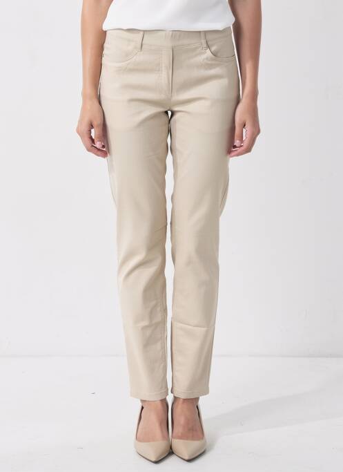 Pantalon slim taille élastique taille normale beige STARK femme
