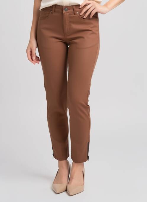 Pantalon slim taille basse taille basse marron STARK femme