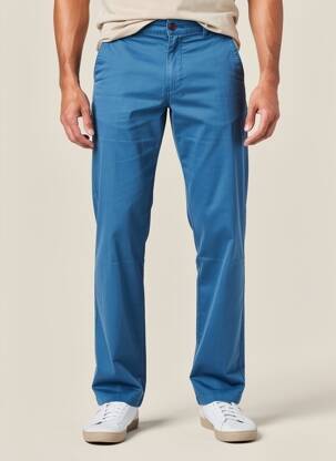 Pantalon chino stretch taille normale bleu DELAHAYE homme