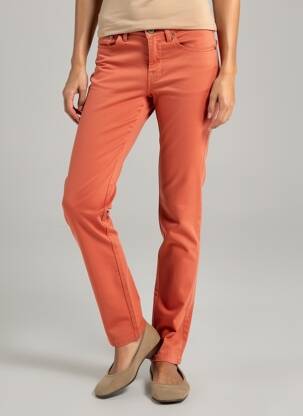 Pantalon slim tissage popeline taille normale orange WALTRON femme