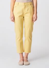 Pantacourt stretch taille normale jaune GRIFFON femme