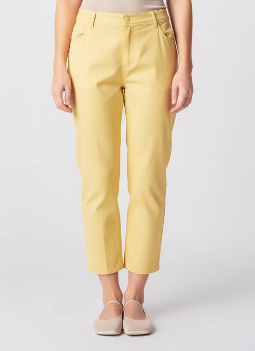Pantacourt stretch taille normale jaune GRIFFON femme