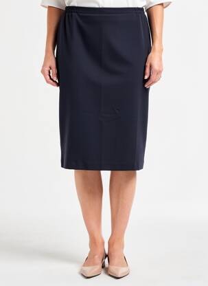 Jupe mi-longue coupe droite bleu FRANCE RIVOIRE femme