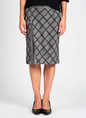Jupe mi-longue taille normale gris FRANCE RIVOIRE femme
