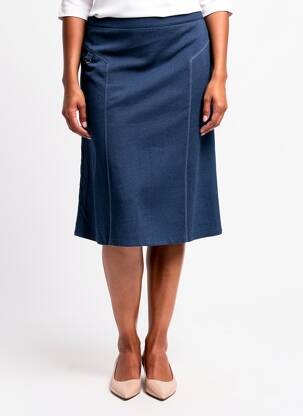 Jupe mi-longue stretch bleu FRANCE RIVOIRE femme