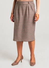 Jupe mi-longue taille normale beige PLURIELLES femme