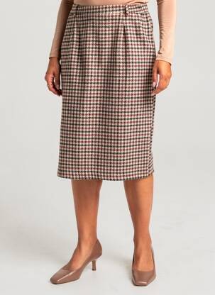 Jupe mi-longue taille normale beige PLURIELLES femme