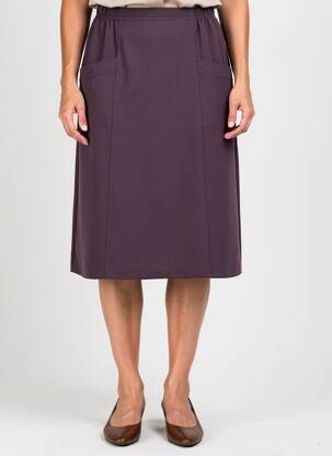 Jupe mi-longue stretch violet PLURIELLES femme