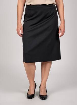 Jupe mi-longue stretch noir PLURIELLES femme