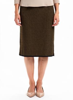 Jupe mi-longue coupe droite noir PLURIELLES femme