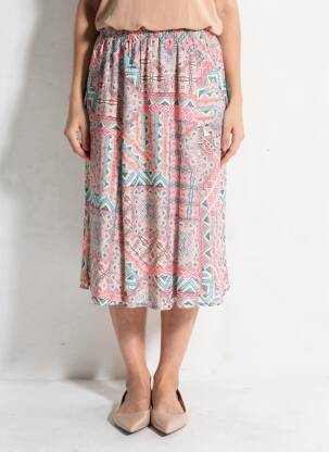 Jupe mi-longue taille normale rose GEVANA femme