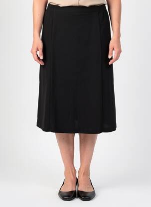 Jupe mi-longue stretch noir GEVANA femme