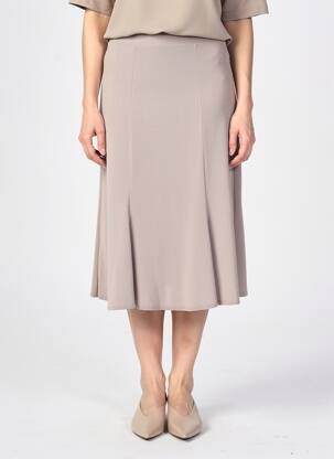 Jupe mi-longue taille normale beige GEVANA femme