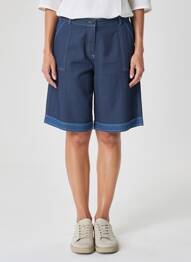 Bermuda coupe droite taille normale bleu FRANCE RIVOIRE femme