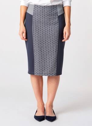 Jupe mi-longue stretch bleu DIANE LAURY femme