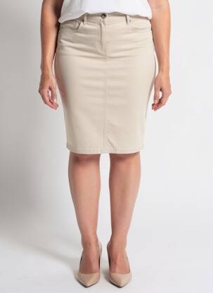 Jupe mi-longue stretch beige DIANE LAURY femme