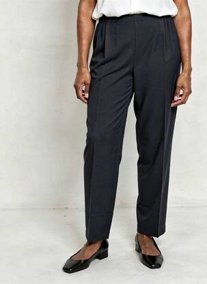 Pantalon droit tissage crêpe taille normale bleu GEVANA femme