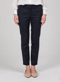 Pantalon slim taille élastique taille haute bleu GEVANA femme