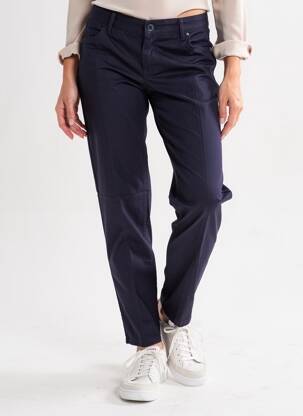 Pantalon 7/8 tissage popeline taille normale bleu GEVANA femme