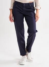 Pantalon 7/8 tissage popeline taille normale bleu GEVANA femme