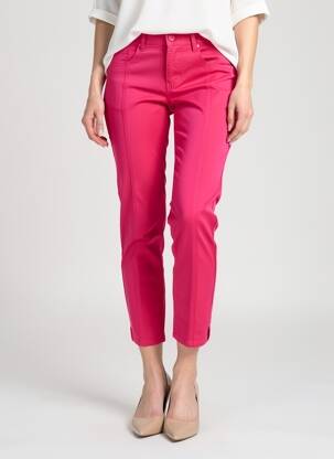 Pantalon 7/8 tissage popeline taille normale rose GEVANA femme