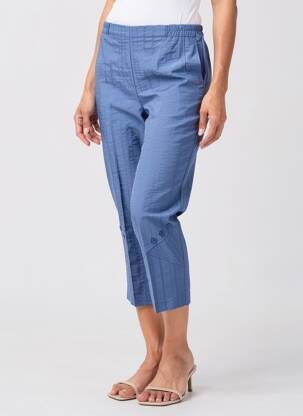 Pantacourt taille élastique taille normale bleu clair GEVANA femme