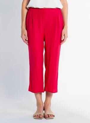 Pantacourt coupe droite taille normale rouge GEVANA femme