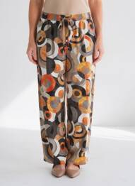 Pantalon droit tissage crêpe taille normale orange FRANCE RIVOIRE femme