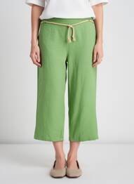 Pantacourt coupe droite taille normale vert LOURDES CASTILLO femme