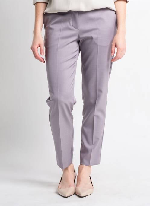 Pantalon slim taille élastique taille haute gris GEVANA femme