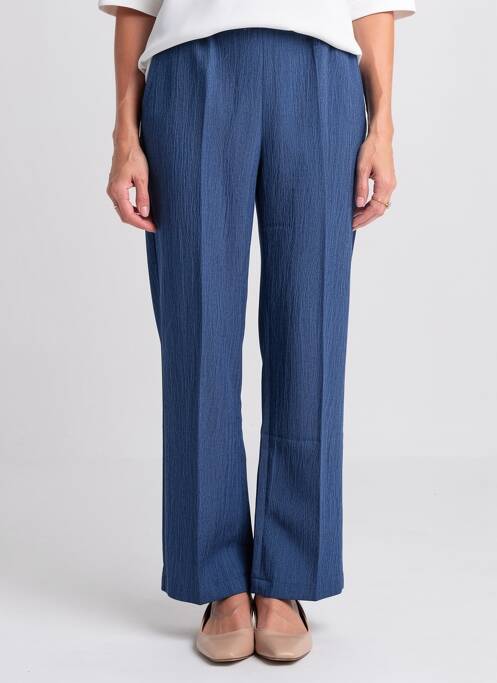 Pantalon slim taille élastique bleu FRANCE RIVOIRE femme