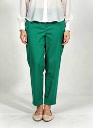 Pantalon slim tissage popeline taille normale vert FRANCE RIVOIRE femme