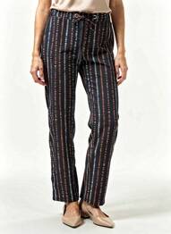 Pantalon 7/8 stretch taille normale bleu FRANCE RIVOIRE femme