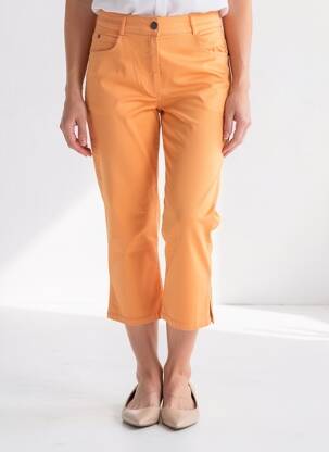 Pantacourt tissage popeline taille normale orange FRANCE RIVOIRE femme