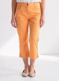 Pantacourt tissage popeline taille normale orange FRANCE RIVOIRE femme