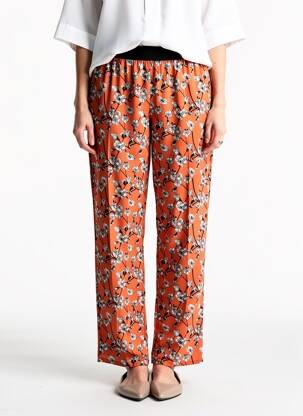 Pantalon slim taille élastique taille normale orange TELMAIL femme