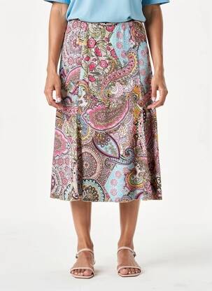 Jupe mi-longue stretch rose TELMAIL femme