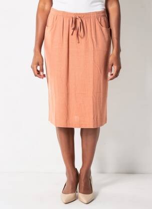 Jupe mi-longue taille normale rose TELMAIL femme