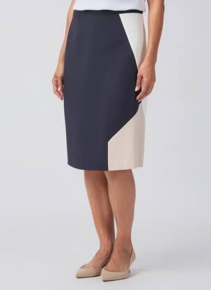 Jupe mi-longue taille normale bleu FRANCE RIVOIRE femme
