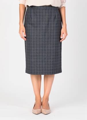 Jupe mi-longue stretch gris FRANCE RIVOIRE femme