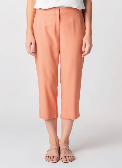 Pantacourt tissage popeline taille normale orange FRANCE RIVOIRE femme