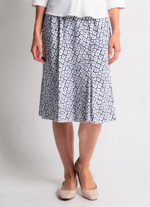 Jupe mi-longue stretch bleu TELMAIL femme